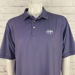 Peter Millar Summer Comfort Shirt Men's XL Short Sleeve Blue Geometric‎ Print